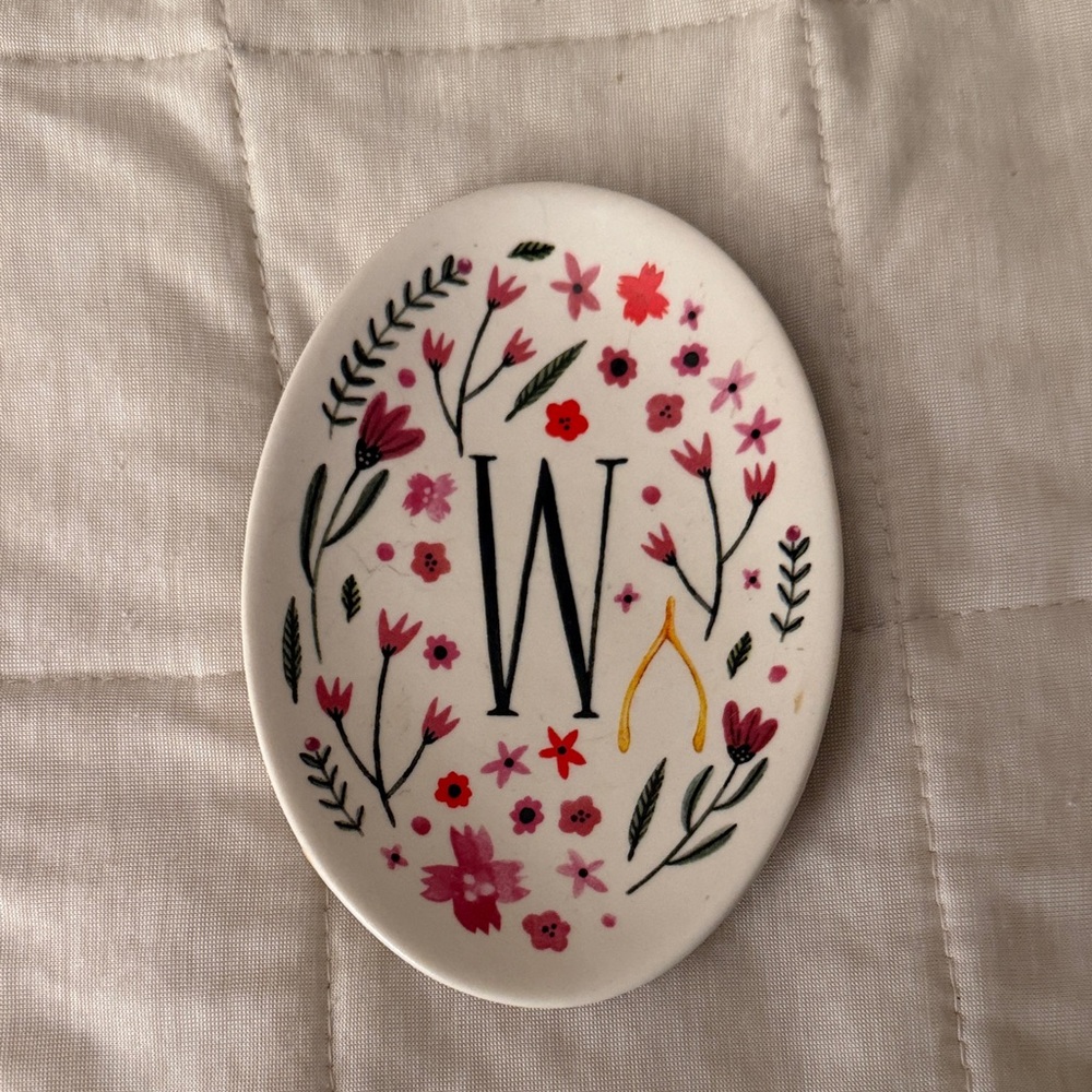 Anthropologie “W” Monogram Meadow Trinket Dish